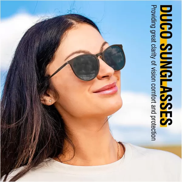 DUCO Mens Polarized Sunglasses for Men Ultra Lightweight Carbon Fiber Sun Glasses UV Protection UV400 Shades DC3017141mm Black Frame Grey Lens