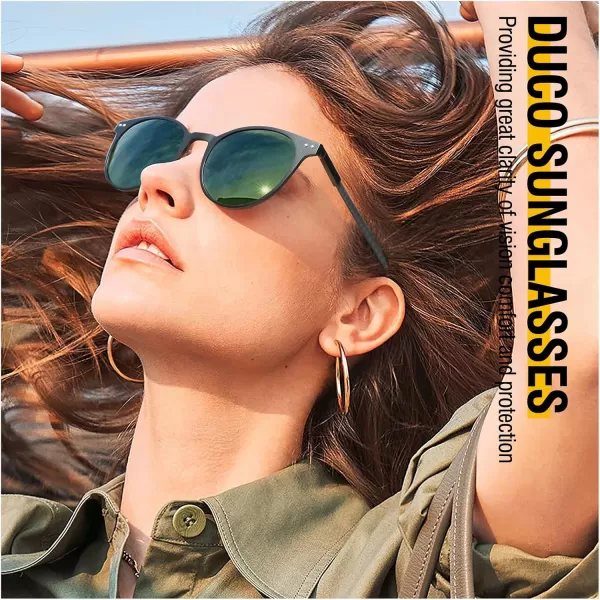 DUCO Mens Polarized Sunglasses for Men Ultra Lightweight Carbon Fiber Sun Glasses UV Protection UV400 Shades DC30171464mm Frame Dark Green Lens
