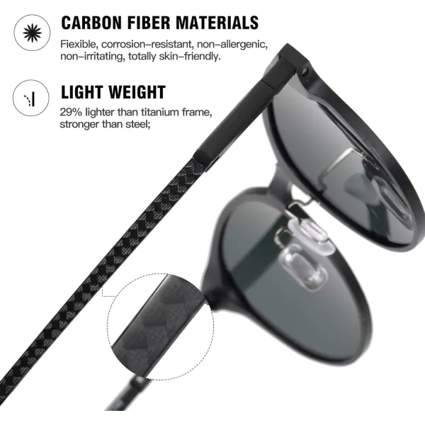 DUCO Mens Polarized Sunglasses for Men Ultra Lightweight Carbon Fiber Sun Glasses UV Protection UV400 Shades DC30171464mm Frame Dark Green Lens