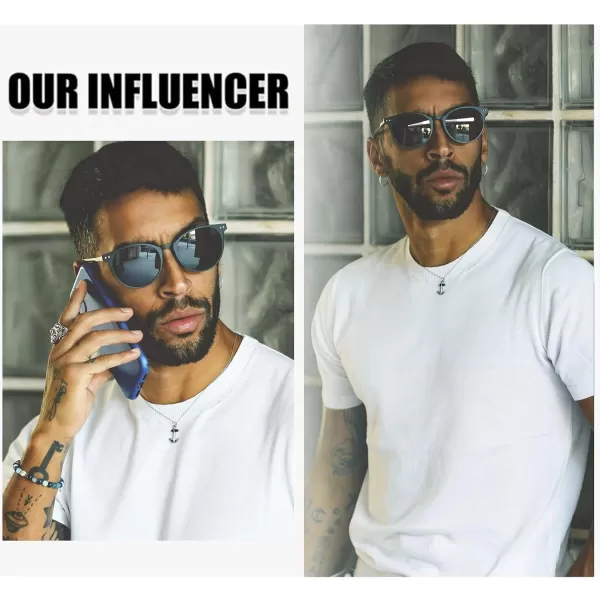 DUCO Mens Polarized Sunglasses for Men Ultra Lightweight Carbon Fiber Sun Glasses UV Protection UV400 Shades DC3017147mm Black Frame Silver Lens