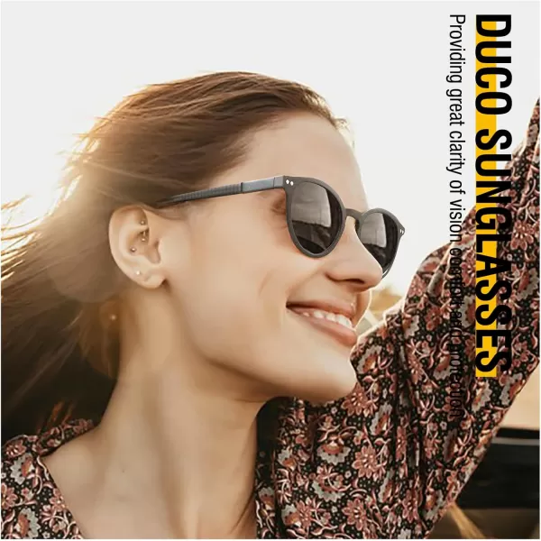 DUCO Mens Polarized Sunglasses for Men Ultra Lightweight Carbon Fiber Sun Glasses UV Protection UV400 Shades DC3017147mm Gun Grey