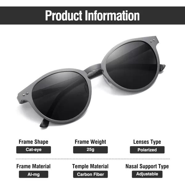DUCO Mens Polarized Sunglasses for Men Ultra Lightweight Carbon Fiber Sun Glasses UV Protection UV400 Shades DC3017147mm Gun Grey