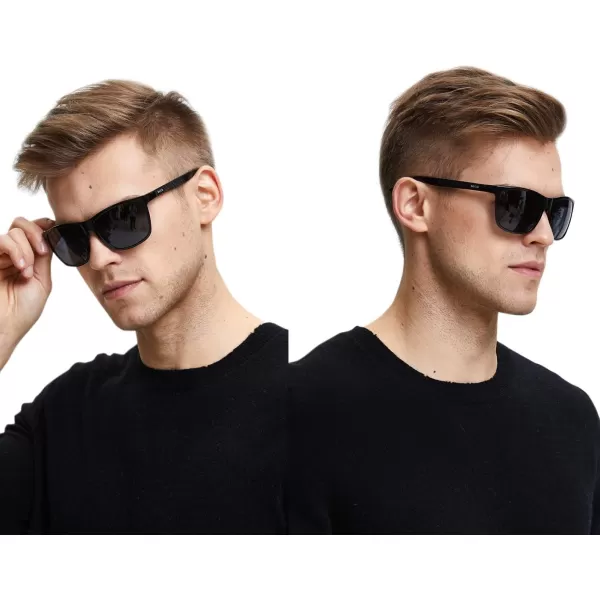 DUCO Mens Sports Polarized AlMg Metal Frame Sunglasses UV Protection Sunglasses for Men 8200Black