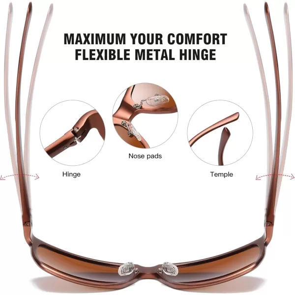 DUCO Mens Sports Polarized AlMg Metal Frame Sunglasses UV Protection Sunglasses for Men 8200Brown