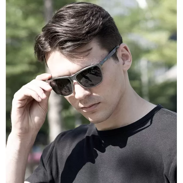 DUCO Mens Sports Polarized AlMg Metal Frame Sunglasses UV Protection Sunglasses for Men 8200Grey