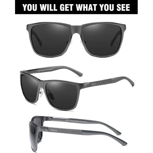 DUCO Mens Sports Polarized AlMg Metal Frame Sunglasses UV Protection Sunglasses for Men 8200Grey