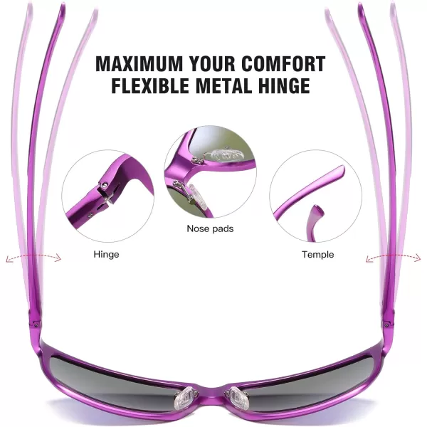 DUCO Mens Sports Polarized AlMg Metal Frame Sunglasses UV Protection Sunglasses for Men 8200Purple
