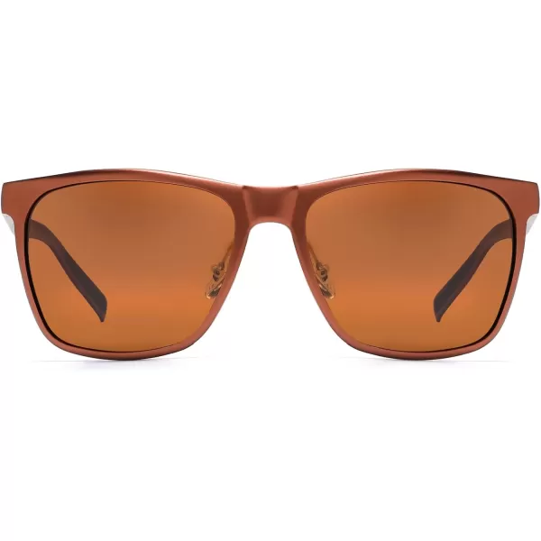 DUCO Mens Sunglasses Polarized UV Protection Retro Rectangular Frame Sun Galsses for Driving Fishing 100 UV Blocking 3029HBrown Frame Brown Lens