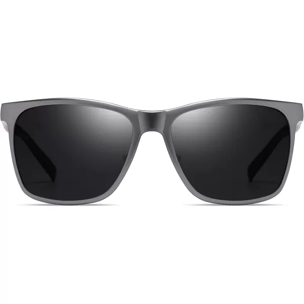 DUCO Mens Sunglasses Polarized UV Protection Retro Rectangular Frame Sun Galsses for Driving Fishing 100 UV Blocking 3029HGunmetal Frame Gray Lens