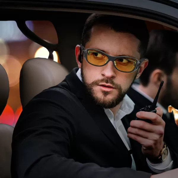 DUCO Night Vision Glasses for Driving at Dusk Rainy Day Anti Glare Fit Over Wrap Around Eyewear Glasses UV400 Polarized 8953YMatte Black Size M
