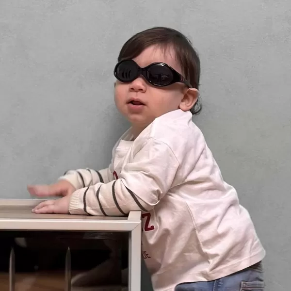 DUCO Polarized Baby Sunglasses with Strap for Newborn Toddler 024 MonthsUV Protection Flexible Infant Sunglasses 02 YearsBlack Red