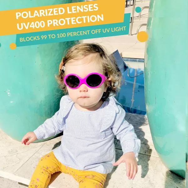 DUCO Polarized Baby Sunglasses with Strap for Newborn Toddler 024 MonthsUV Protection Flexible Infant Sunglasses 02 YearsGreen