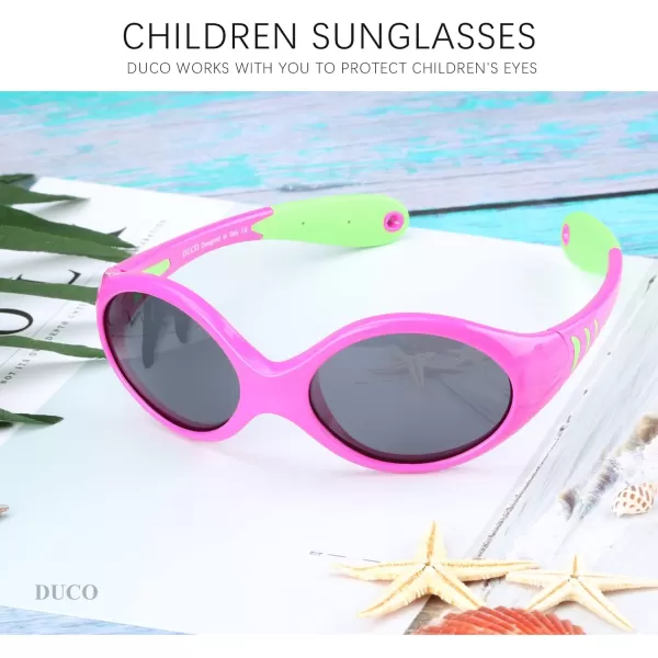 DUCO Polarized Baby Sunglasses with Strap for Newborn Toddler 024 MonthsUV Protection Flexible Infant Sunglasses 02 YearsGreen