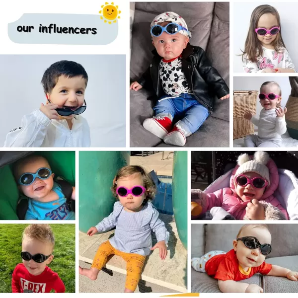 DUCO Polarized Baby Sunglasses with Strap for Newborn Toddler 024 MonthsUV Protection Flexible Infant Sunglasses 02 YearsPink Frame Revo Pink Lens