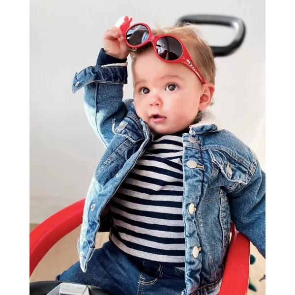 DUCO Polarized Baby Sunglasses with Strap for Newborn Toddler 024 MonthsUV Protection Flexible Infant Sunglasses 02 YearsRed