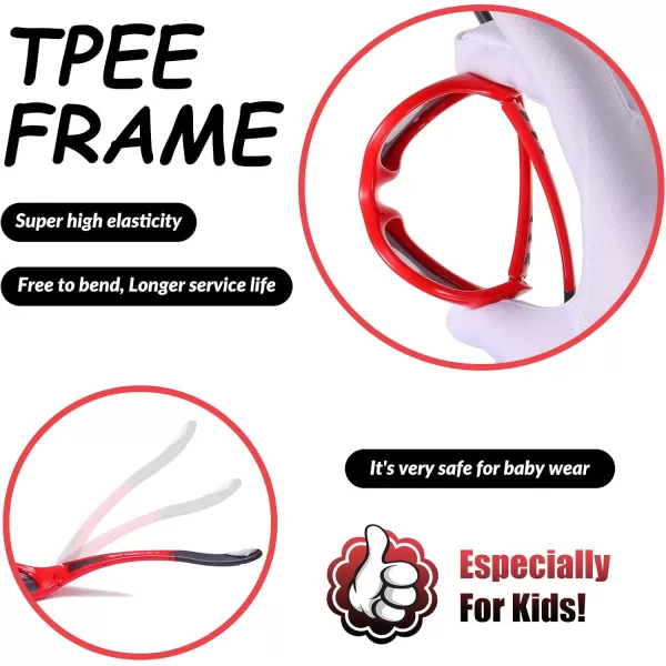 DUCO Polarized Baby Sunglasses with Strap for Newborn Toddler 024 MonthsUV Protection Flexible Infant Sunglasses 02 YearsRed
