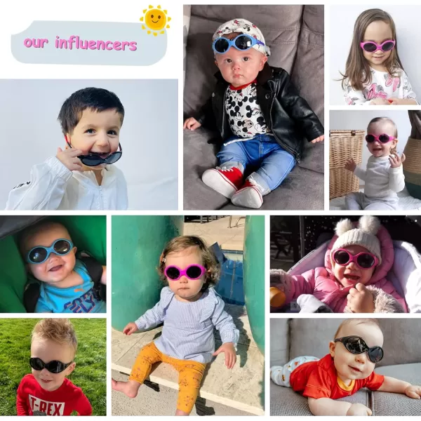 DUCO Polarized Baby Sunglasses with Strap for Newborn Toddler 024 MonthsUV Protection Flexible Infant Sunglasses 02 YearsRed