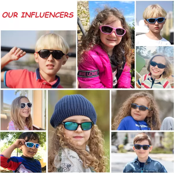 DUCO Polarized Kids Aviator Sunglasses for Boys Girls Flexible Toddler Shades UV Protection Age 35 K011Black Frame
