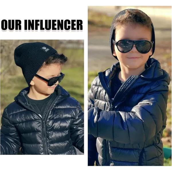 DUCO Polarized Kids Aviator Sunglasses for Boys Girls Flexible Toddler Shades UV Protection Age 35 K011Blake