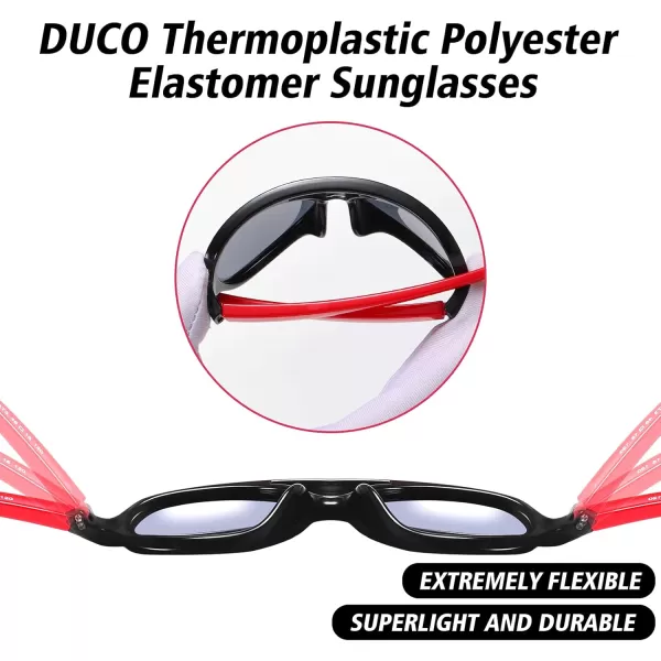 DUCO Polarized Kids Aviator Sunglasses for Boys Girls Flexible Toddler Shades UV Protection Age 35 K011Red