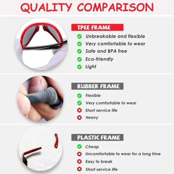 DUCO Polarized Kids Aviator Sunglasses for Boys Girls Flexible Toddler Shades UV Protection Age 35 K011Red Frame