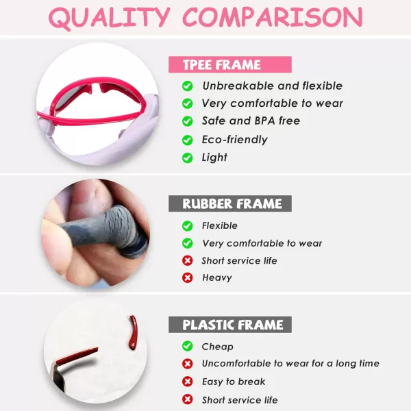 DUCO Polarized Kids Aviator Sunglasses for Boys Girls Flexible Toddler Shades UV Protection Age 35 K011Rose