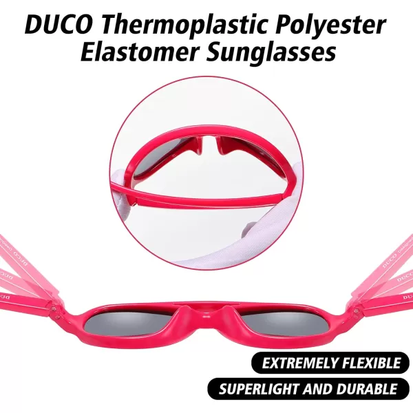 DUCO Polarized Kids Aviator Sunglasses for Boys Girls Flexible Toddler Shades UV Protection Age 35 K011Rose