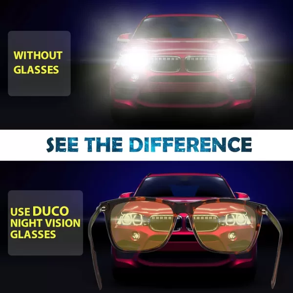 DUCO Polarized Night Vision Glasses for Men and Women Yellow Safety Driving Glasses with UV Protection and Anti GlareTortoise
