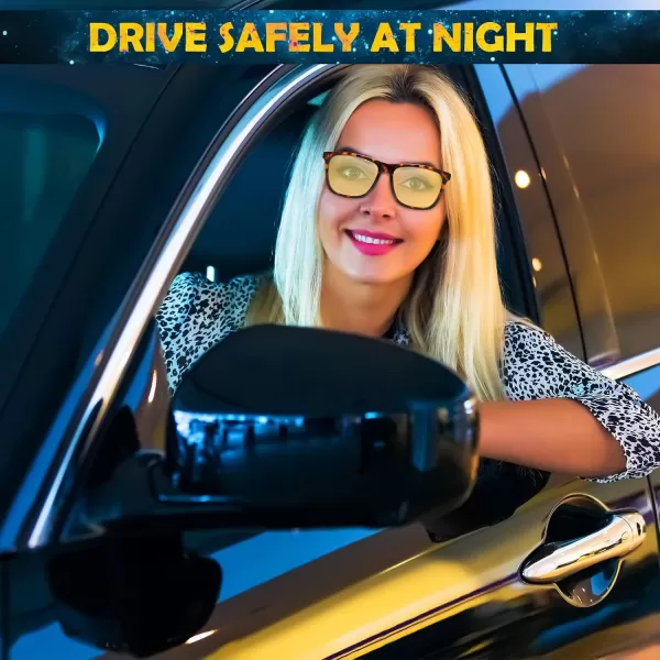 DUCO Polarized Night Vision Glasses for Men and Women Yellow Safety Driving Glasses with UV Protection and Anti GlareTortoise
