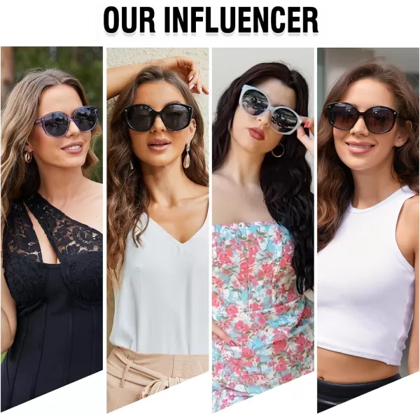 DUCO Polarized Oversized Sunglasses for Women Trendy Round Designer Sun Glasses Big Shades UV400 Protection DC1106Shine Black Frame Gradient Brown Lens