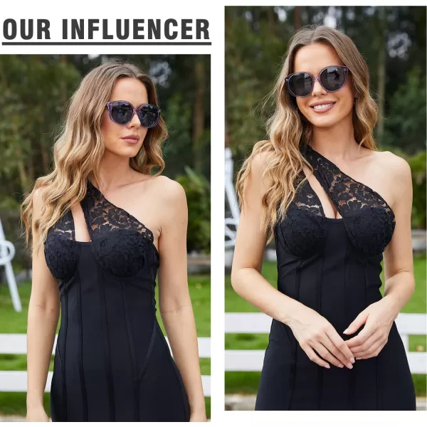 DUCO Polarized Oversized Sunglasses for Women Trendy Round Designer Sun Glasses Big Shades UV400 Protection DC1106Transparent Purple Frame Grey Lens