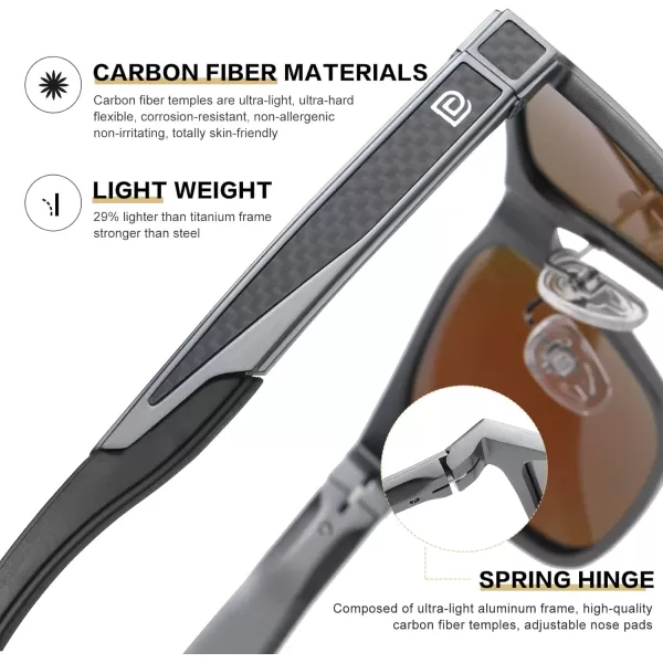 DUCO Polarized Sunglasses for Men Vintage Aluminum Frame Retro Sports Sun Glasses Driving Shades 100 UV Protection 8207Gunmetal Frame Revo Blue Lens