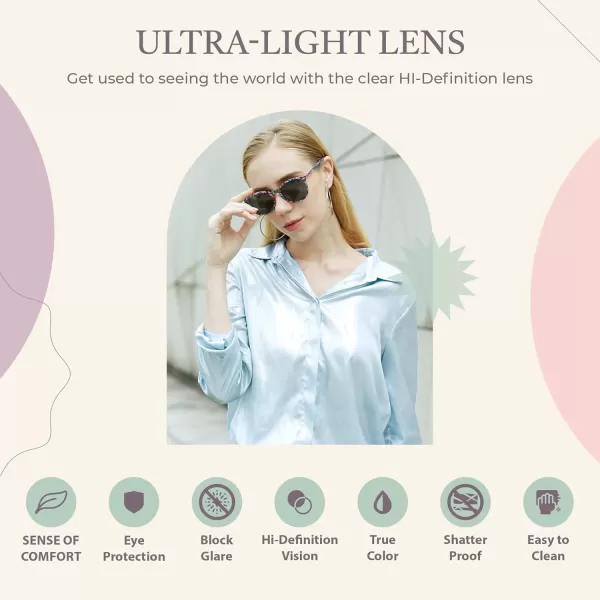 DUCO Retro Round UV400 Polarized Sunglasses for Women Men Vintage Shades Classic Acetate Trendy Fashion Sunglass DC1230Candy Phoenix Frame Grey Lens
