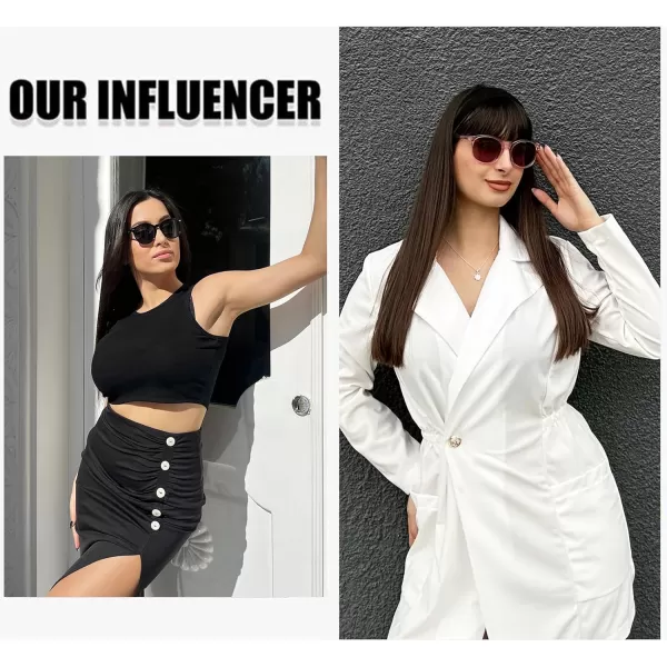 DUCO Retro Round UV400 Polarized Sunglasses for Women Men Vintage Shades Classic Acetate Trendy Fashion Sunglass DC1230Transparent Pink Frame Brown Lens