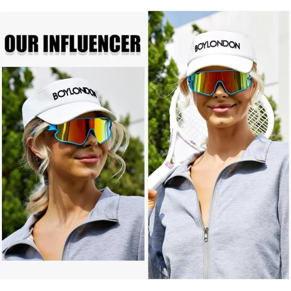 DUCO Sports Polarized Sunglasses for Men Women Running Sunglasses Fishing Cycling Baseball Glasses UV400 Protection DC0023Light Blue Frame Black Temple Revo Orange Lens