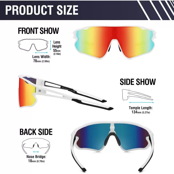 DUCO Sports Polarized Sunglasses for Men Women Running Sunglasses Fishing Cycling Baseball Glasses UV400 Protection DC0023White Frame Black Temple Revo Orange Lens