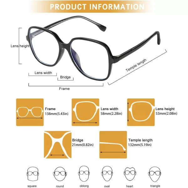 DUCO Superlight Blue Light Blocking Computer Reading Video and Gaming Eyewear Glasses DC5207Black