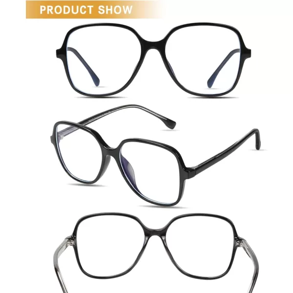 DUCO Superlight Blue Light Blocking Computer Reading Video and Gaming Eyewear Glasses DC5207Black