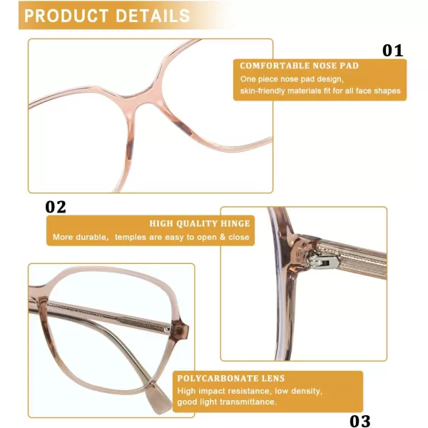 DUCO Superlight Blue Light Blocking Computer Reading Video and Gaming Eyewear Glasses DC5207Brown