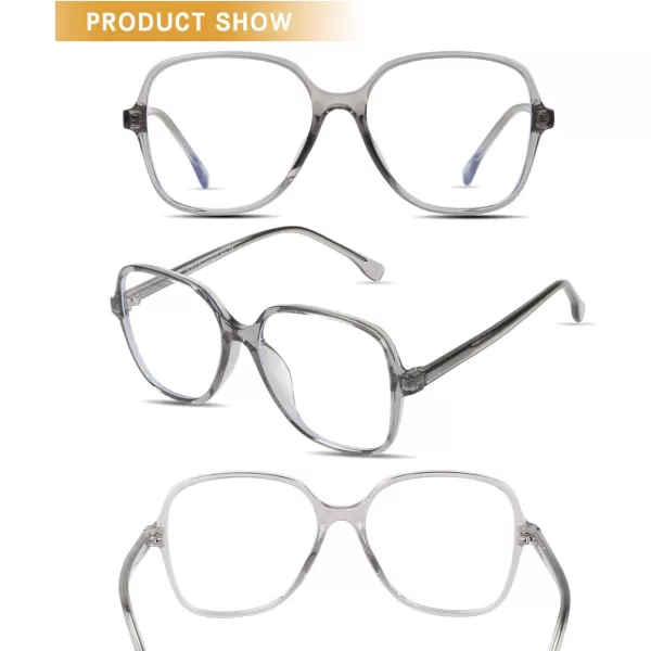 DUCO Superlight Blue Light Blocking Computer Reading Video and Gaming Eyewear Glasses DC5207Grey