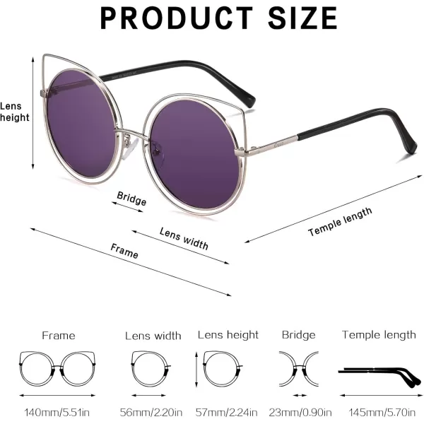 DUCO Vintage Square Cat Eye Sunglasses for Women Meatl Frame Polarized Sun Glasses UV Protection W001Bgold Frame Purple Lens