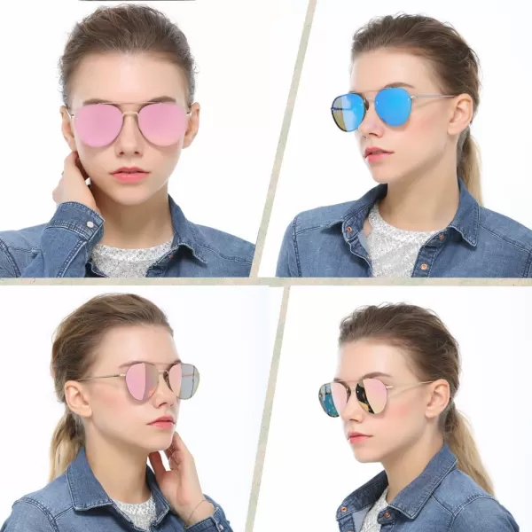 Duco Pilot Style Mirrored Polarized Sunglasses UV400 Men And Women 8009