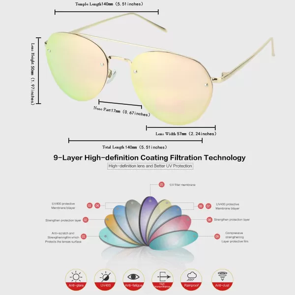 Duco Pilot Style Mirrored Polarized Sunglasses UV400 Men And Women 8009