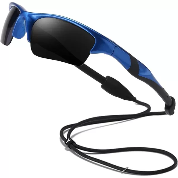 DUCO Kids Sunglasses Boys Sports Sunglasses Youth Polarized Baseball Sunglasses for Boys and Girls Age 68 K014Blue