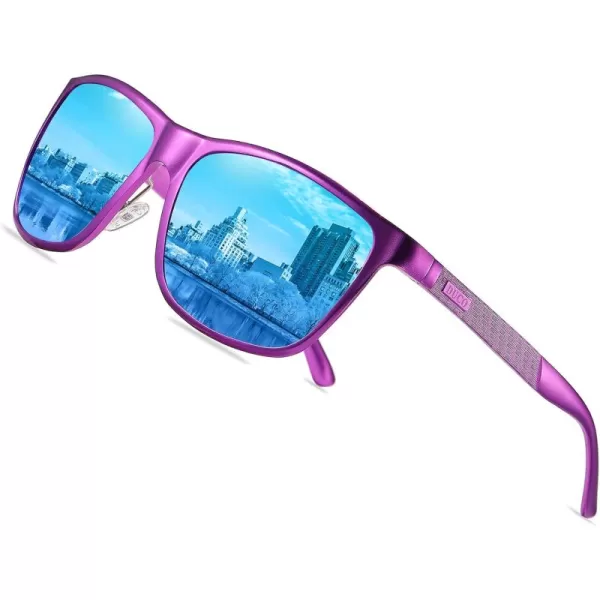 DUCO Mens Sports Polarized AlMg Metal Frame Sunglasses UV Protection Sunglasses for Men 8200Purple