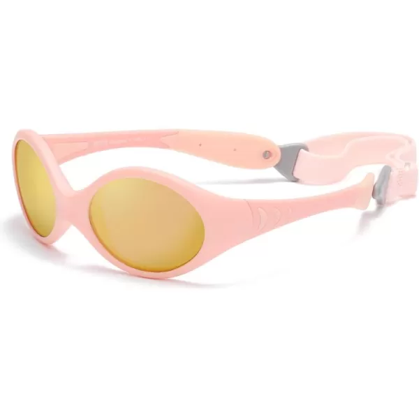 DUCO Polarized Baby Sunglasses with Strap for Newborn Toddler 024 MonthsUV Protection Flexible Infant Sunglasses 02 YearsOrange Frame Revo Pink Lens