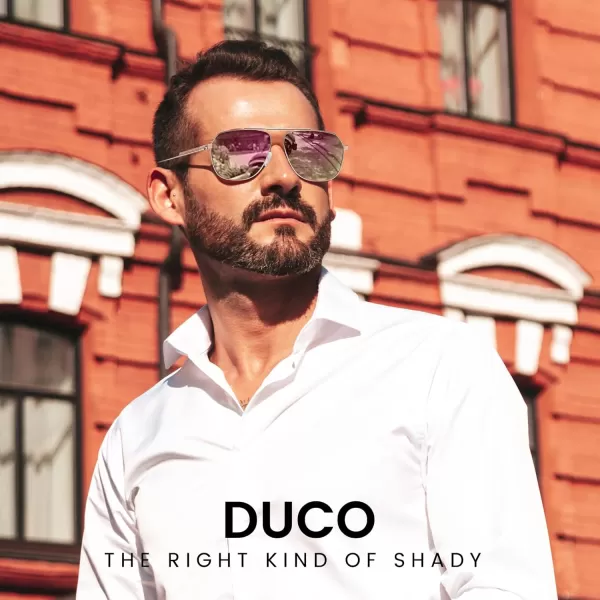 DUCO Aviator Sunglasses for Mens Womens Polarized Retro Sun Glasses Metal Frame for Driving Fishing 100 UV Protection 3035KGold Frame Revo Pink Len