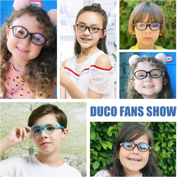 DUCO Blue Light Blocking Glasses for Kids Boys Girls Gaming Computer Glasses for Kids Age 510 K026Black Frame Red Temple