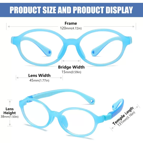 DUCO Blue Light Blocking Glasses for Kids Boys Girls Gaming Computer Glasses for Kids Age 510 K026Blue Frame Blue Temple