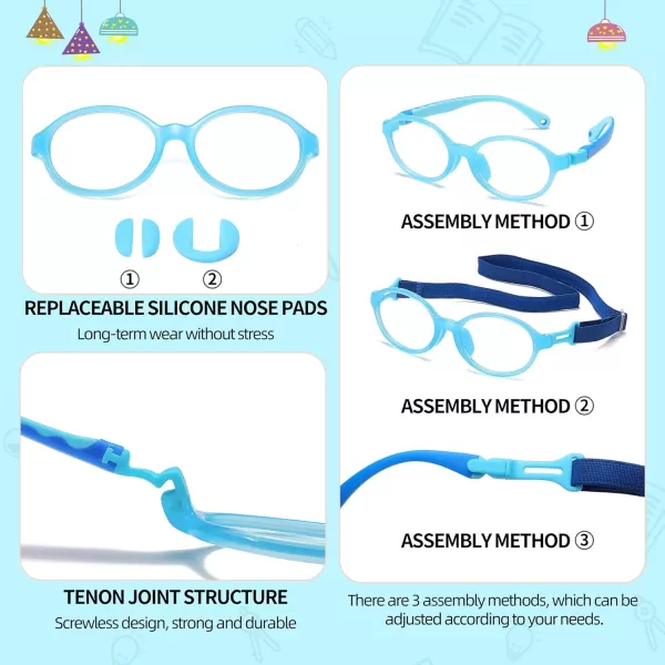 DUCO Blue Light Blocking Glasses for Kids Boys Girls Gaming Computer Glasses for Kids Age 510 K026Blue Frame Blue Temple